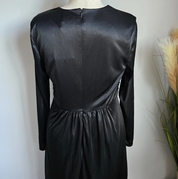 Altuzarra x Target, New, Black Floral Satin Surplice Maxi Dress, Size Large - Picture 8 of 12